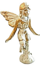 Angel Figurine Cherub Garden Porch Statue Rustic Cast Iron Vintage Medium 8.5"