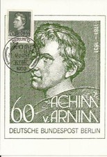 Berlin MK, Ersttag, 200. Geburtstag des Dichters Achim von Arnim, 1981