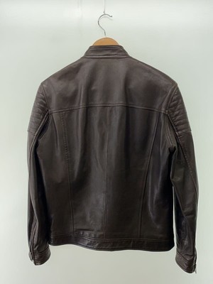 H.C.R ITALIA LEATHER JACKET BLUSON 46 Brown SOLID Used | eBay