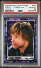 2023 Topps Sapphire Star Wars ROTJ A Pensive Luke Skywalker Purple /10 PSA 10