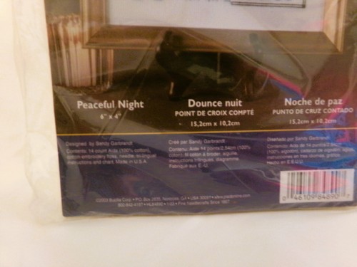 Counted Cross Stitch Kit - Peaceful Night 14ct White Aida 6"x4" Bucilla - Picture 3 of 4