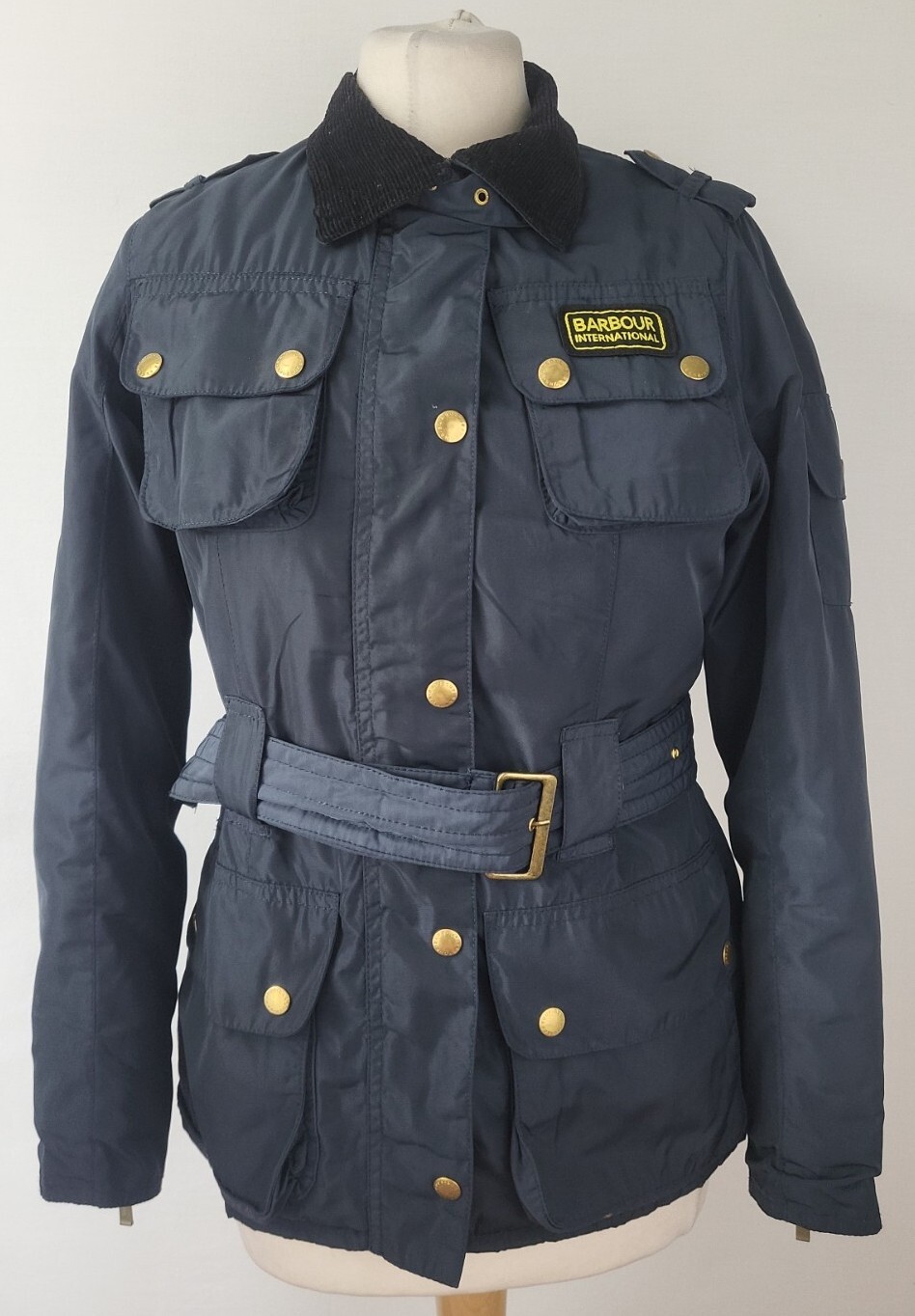 Barbour International Rainbow Gold Womens jacket, Size S, Navy, Great Cond.  BG7