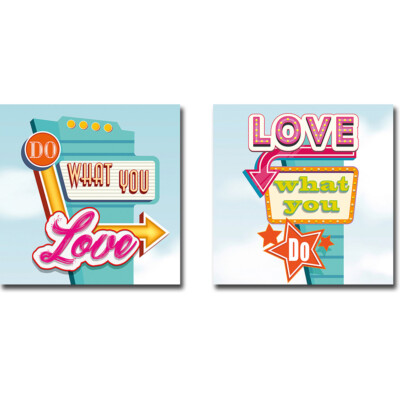 Do What You Love & Love What You Do 2-pc Gallery-Wrap Canvas Set (14 x 14 Each)