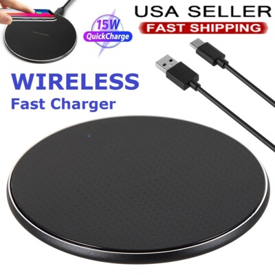 15W Wireless Fast Charger Charging Pad Dock for Samsung Galaxy iPhone Cell Phone