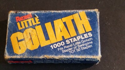 Vintage EMPTY Box of Rexel Little Goliath Staples Advertising Display