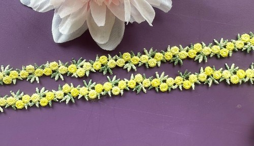 1/2 inch wide embroidered rose trim lace price per yard select color - Picture 14 of 15
