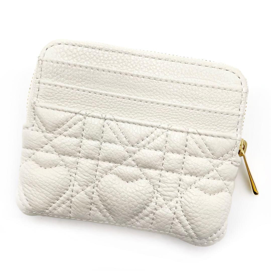 Dior Caro Lavender Wallet Card Holder coin purse Heart white Dior Caro Lavender Wallet Card Holder coin purse Heart white