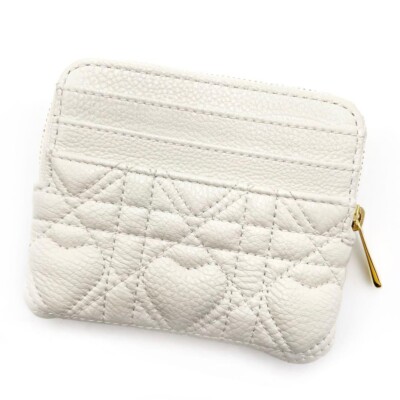 Dior Caro Lavender Wallet Card Holder coin purse Heart white Dior Caro Lavender Wallet Card Holder coin purse Heart white