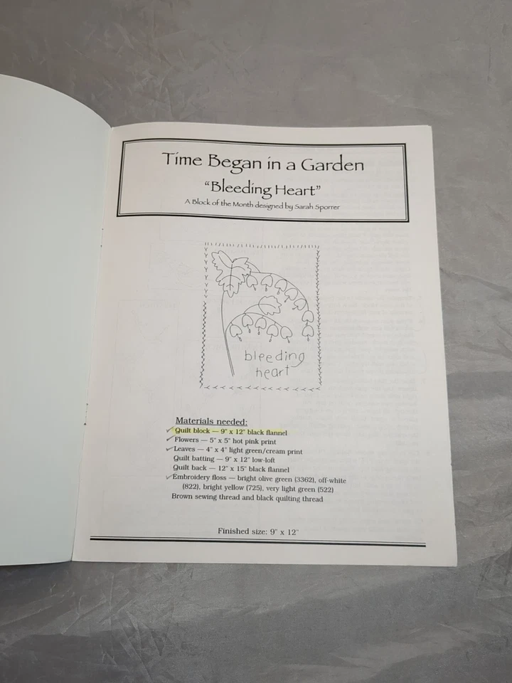 Time Began In A Garden Indygo Junction, Inc. Quilt Pattern Bleeding Heart - Image 3 of 3