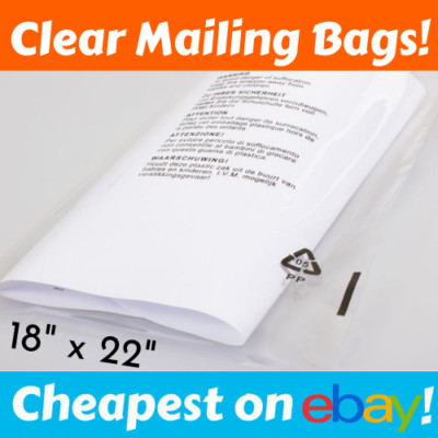DURCHSICHTIGE VERSAND WARNUNGSTASCHEN 18'''' x 22'''' CPP Kleidung Poly Billige Post UK Amazon FBA