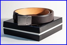 Non Porté Montblanc Ceinture En Braun Avec Original Box - Taille:120cm x 2cm