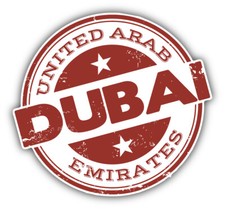 Dubai United Arab Emirates Grunge Travel Stamp Car Bumper Sticker -  