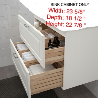 IKEA GODMORGON Bathroom Sink cabinet Kasjon White 23 5/8x18 1/2x22