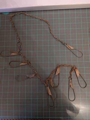 Vintage 9 Clip Fish Stringer - 46" Chain