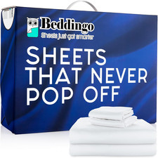 King Size Fitted Sheet Set - 100 Cotton, Oeko-Tex Certified, White