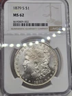 1879-S Morgan Silver Dollar $1 - NGC MS62 - San Francisco