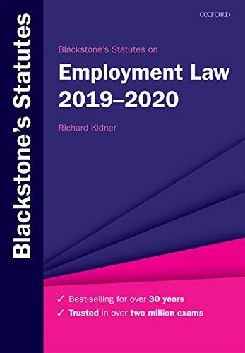 Blackstone's Statutes on Employment Law 2019-2020 (Blackstone's