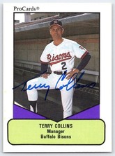 Terry Collins Buffalo Bisons 1990 ProCards Signed Manager 504