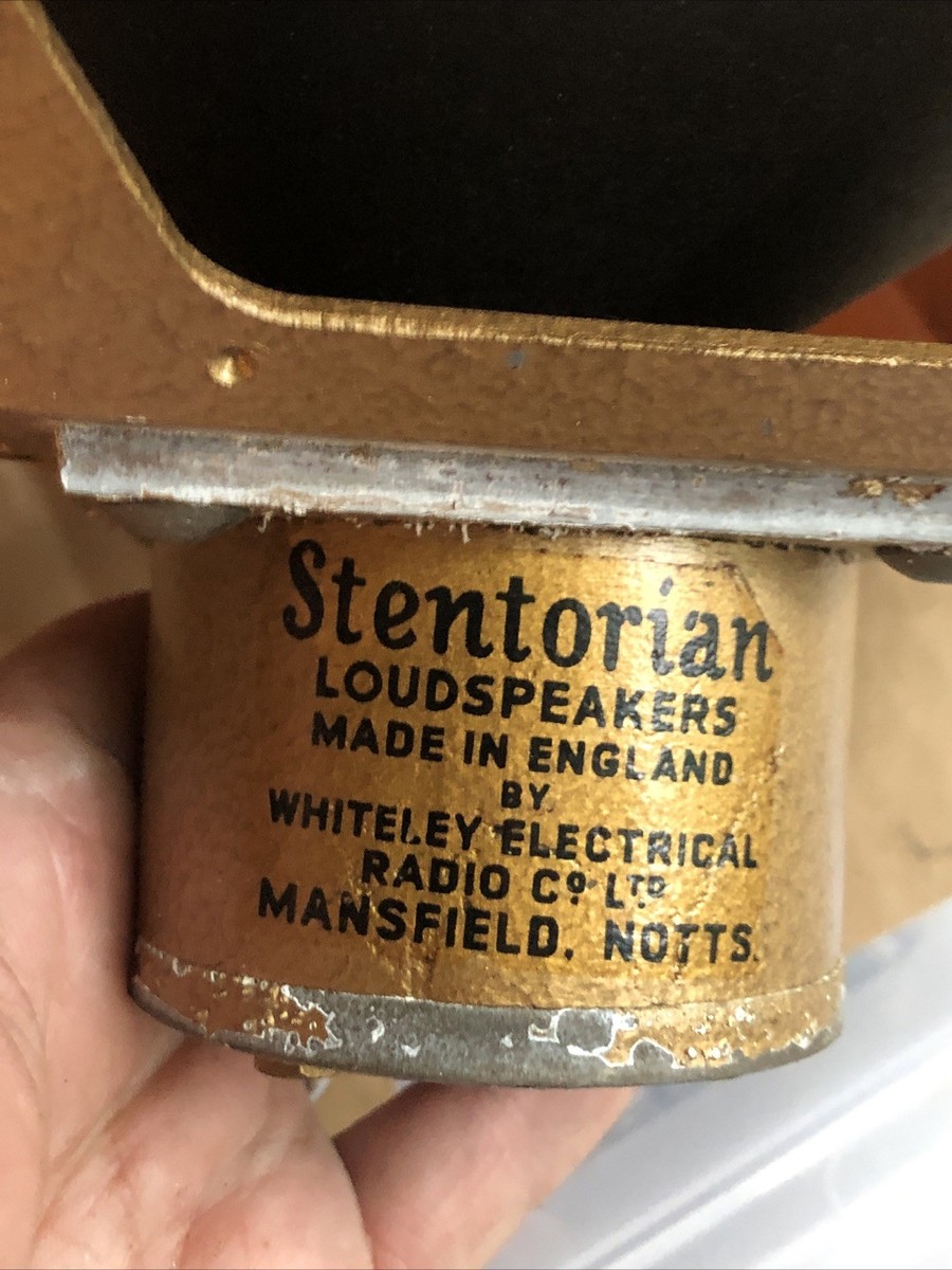 PAIR WHITELEY ELECTRICAL RADIO CO STENTORIAN LOUDSPEAKER HF.1012