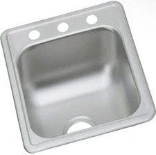 Elkay D11721 Dayton 17" Drop In Single Basin Stainless Steel Sink - 3 Holes
