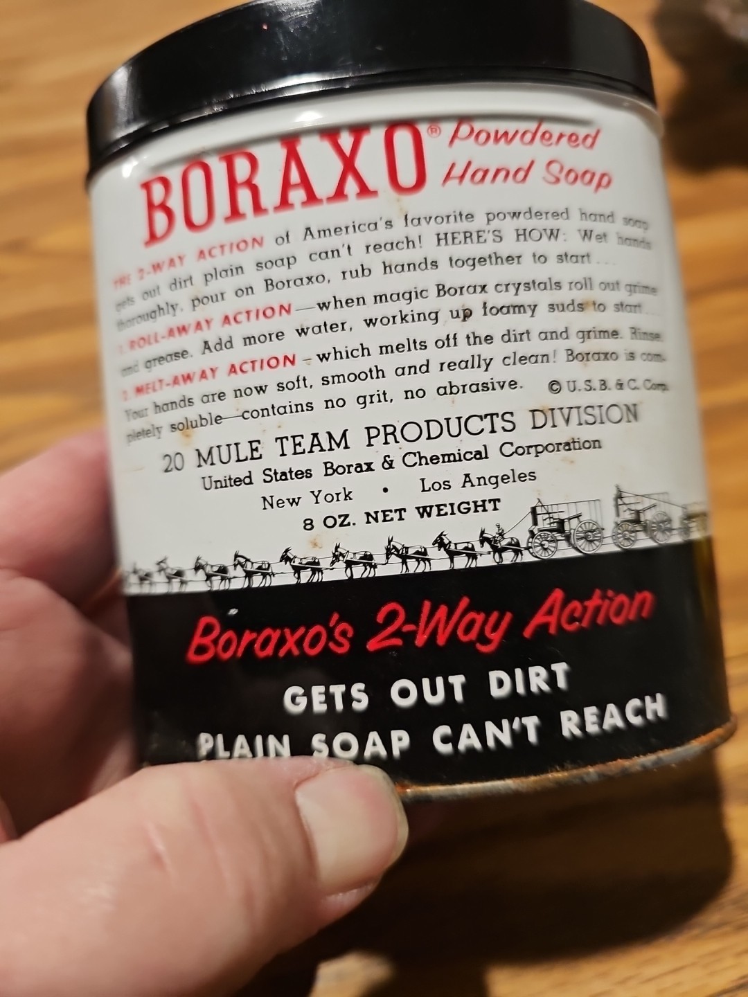 Vintage Boraxo Powdered Hand Soap Metal Tin Still Has Powder In It