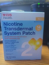 CVS Health Nicotine Transdermal System Patch 14 MG Step 2, 14 Patches Exp 06/27
