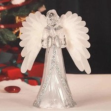Angel LED Snow Globe Lamp Colour Changing Light with Fibre Optic Wings Timer Déc