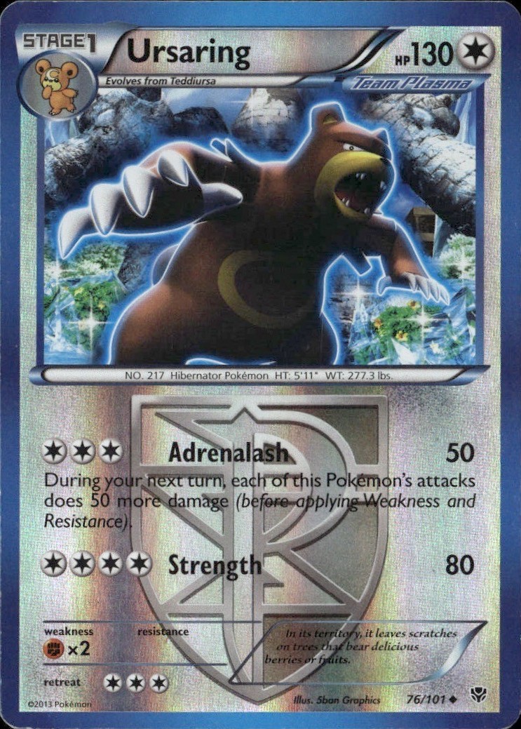 Ursaring (Team Plasma) Reverse Holo Uncommon PLB Plasma Blast 76/101 LP-NM
