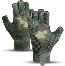 Fishing Gloves - Men  Women's UV Protection Sailing, Kayak, X-Large, Green