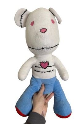 VERY RARE Popobe Bear Plush Voodoo Hand Heart Stitch Stuffed Animal 19inch