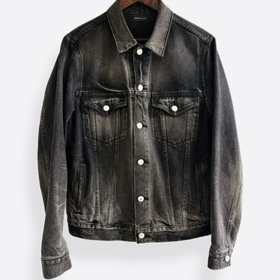 John Elliott Denim Jacket Mens 2 Gray Thumper Japan Made Distress Exclusive