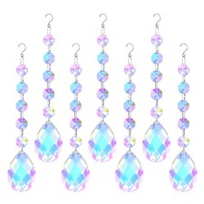 7 Pcs Hanging Crystal Suncatchers, Sun Catcher Beads Crystal Prism Colorful-3 
