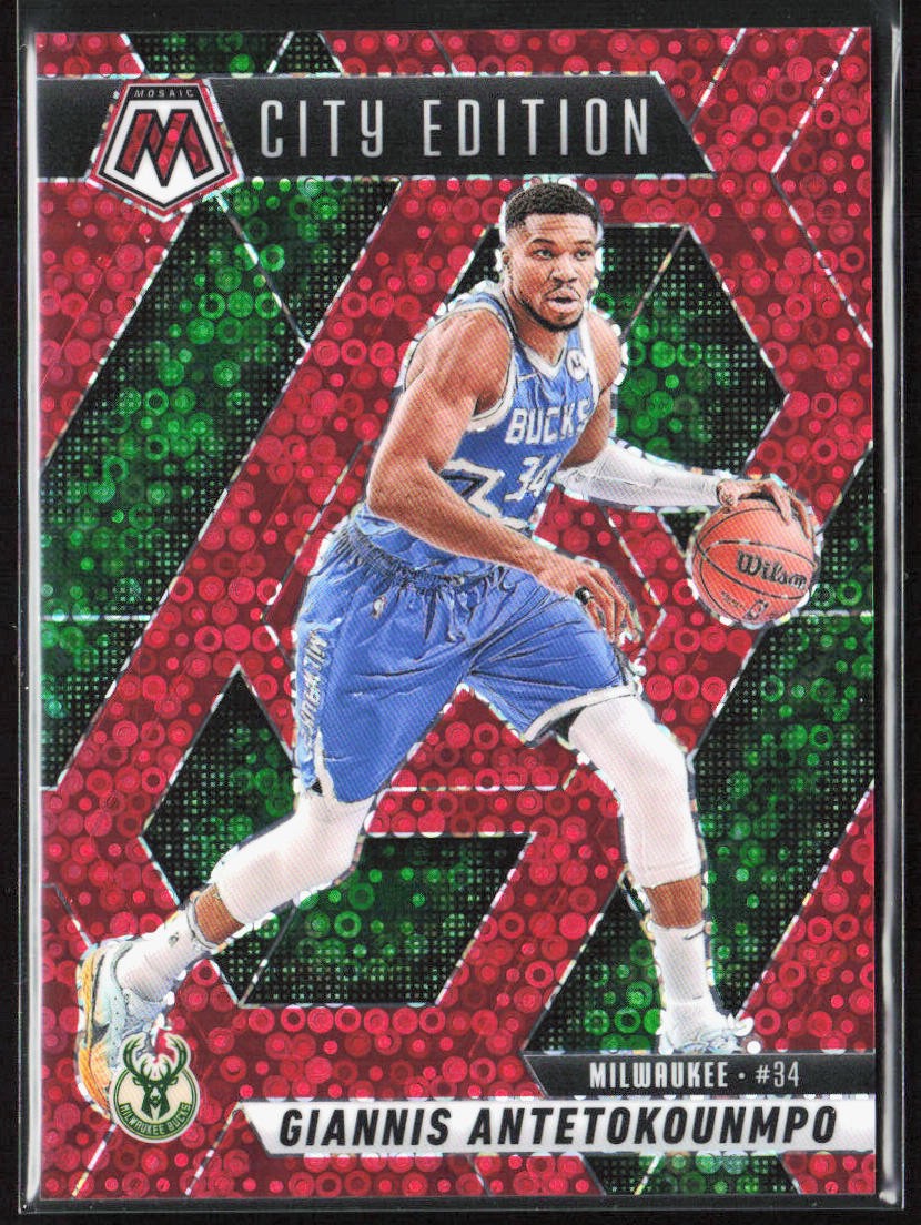 2024-25 Panini Mosaic Giannis Antetokounmpo City Edition Red Fast Break /99 #282