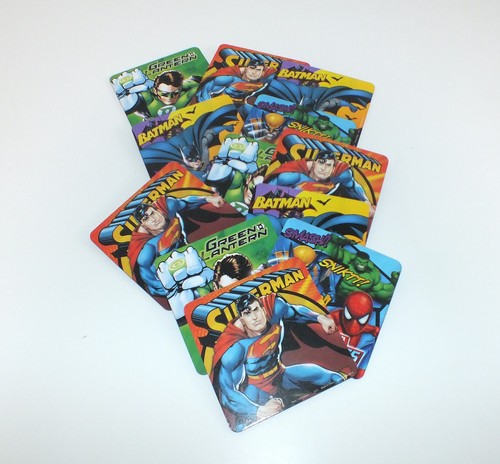 DC Comics, Marvel Heros Coaster Set Of 12 Lamintaed Cork