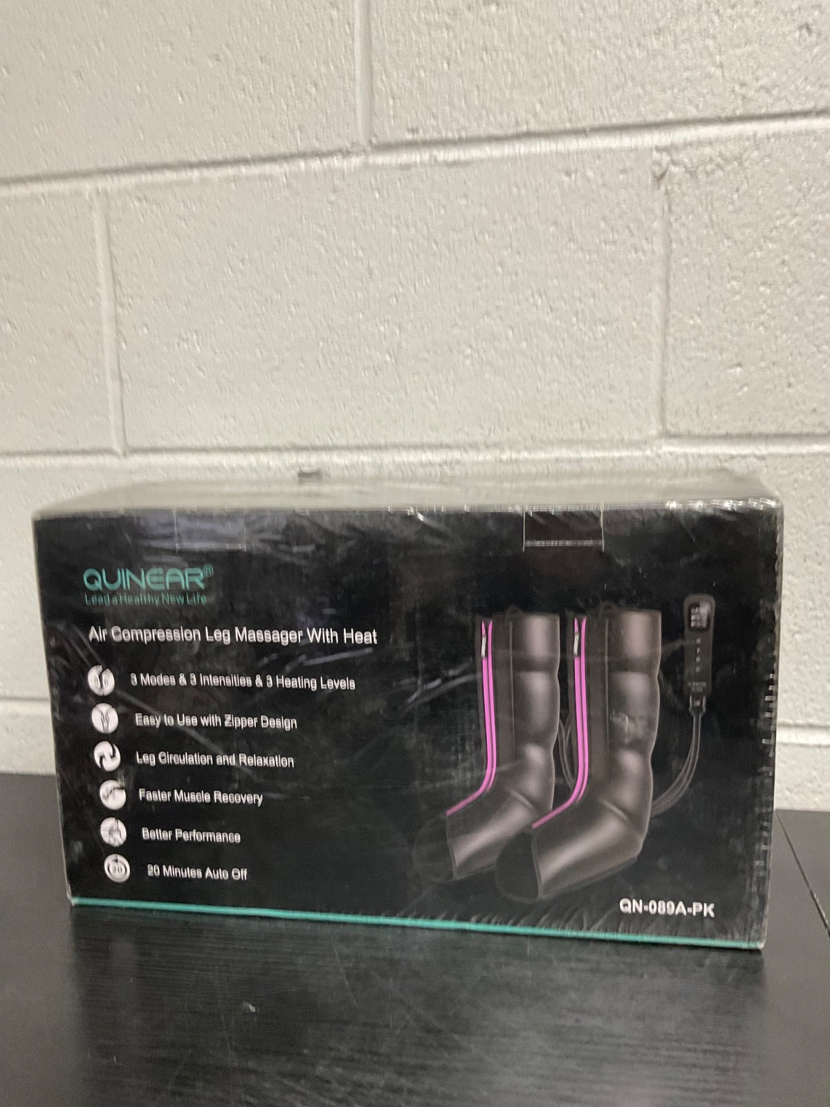 Quinear Air Compression Leg Massager Heat Zipper Design Circulation QN-089A-PK