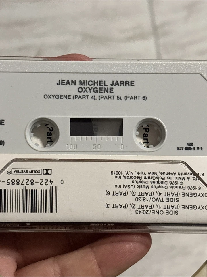 Jean Michel Jarre ‎– Oxygene (Cassette Tape, 1986) RARE Ambient Foto 4 de 4