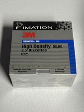 10 PK IMATION 3M IBM FORMATTED HIGH DENSITY DISKETTES 1.44 MB 3.5" DISKS NOS