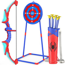 Bow and Arrow Set for Kids, LED Light Up Archery Set with 7 Suction Cup Arrows,