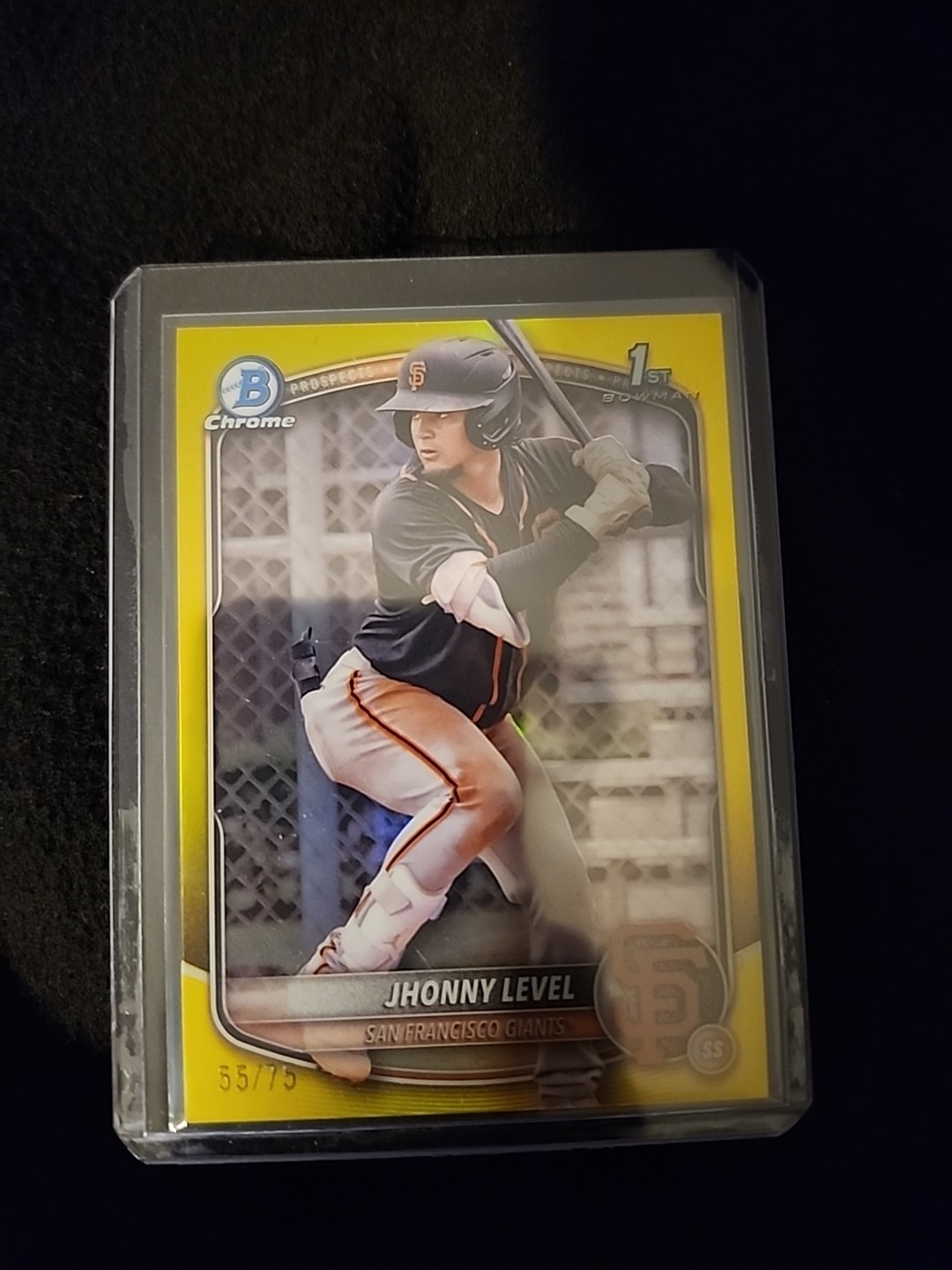 2025 Bowman JHONNY LEVEL 1st Chrome Yellow Refractor /75 #BCP-147 SF Giants