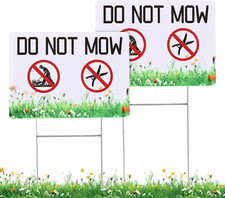 2Pcs Do Not Mow Grass Signs, 10 X 7 Inch Do Not Trim Yard Signs with Metal Stake