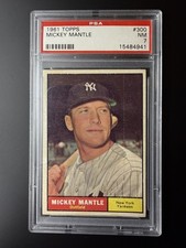 1961 Topps #300 Mickey Mantle PSA 7 NM Yankees HOF Vintage Baseball Card