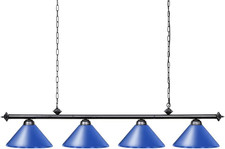 Pool Table Light - 4 Ceiling Hanging Lights with Matte Metal Shades, Ideal for 7