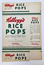 Vintage 1936 Kelloggs Rice Pops Cereal Box Fl...