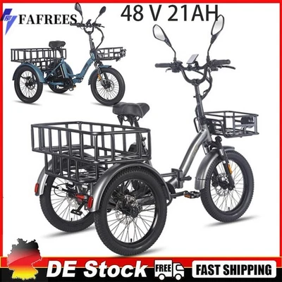 Fafrees F20 Mate Elektro Dreirad E-Bike 3 Rädern E-Fahrrad Tricycle 21Ah 48V