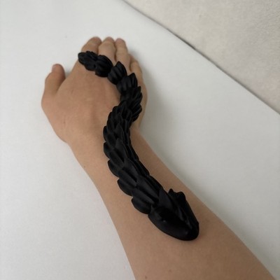 3D gedruckter Gelenkbasilisk, 23cm, schwarzes PLA