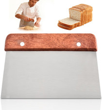 Teigkarte Edelstahl,teigkarte,Teigschneider mit Holzgriff, 20x10cm Teigkarte Tei