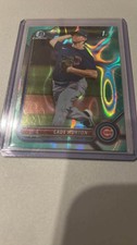 2022 BOWMAN CHROME BLUE LAVA CADE HORTON 1ST CARD #D 75/199