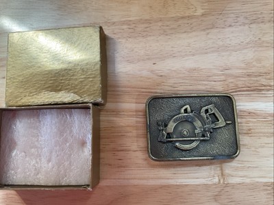 Vintage Skilsaw Circular Saw Belt Buckle Skil Corp Chicago IL