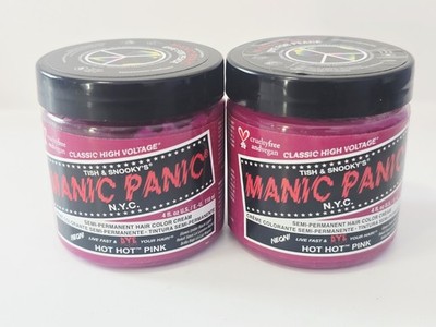Manic Panic High Voltage Semi-Permanent Hair Color Cream Hot Hot Pink 4 oz QTY:2