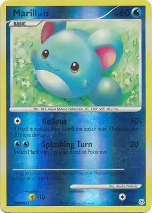 Marill - 88/130 - Pokemon Diamond & Pearl Reverse Holo Rare NM